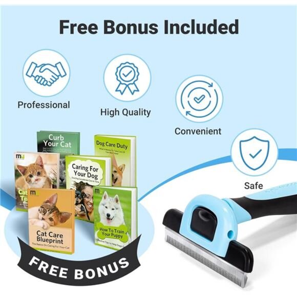 Pet Grooming Brush, Deshedding Tool for Dogs & Cats,Effectively Reduces Shedding - Picture 6 of 7